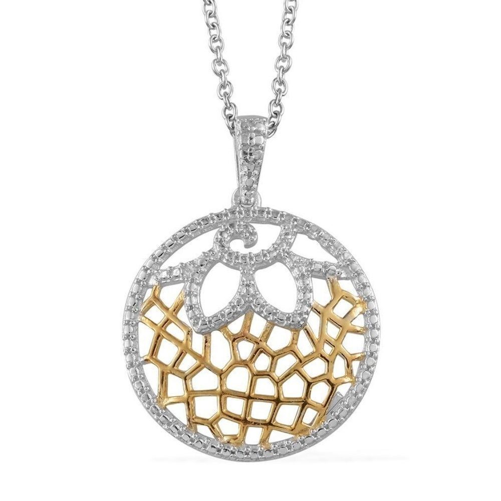 Necklace Diamond 14K YG Over Sterling Silv…